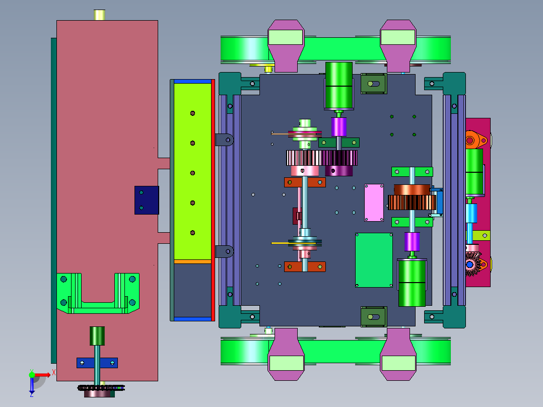 建筑施工用墙壁粉刷装置俯视图
