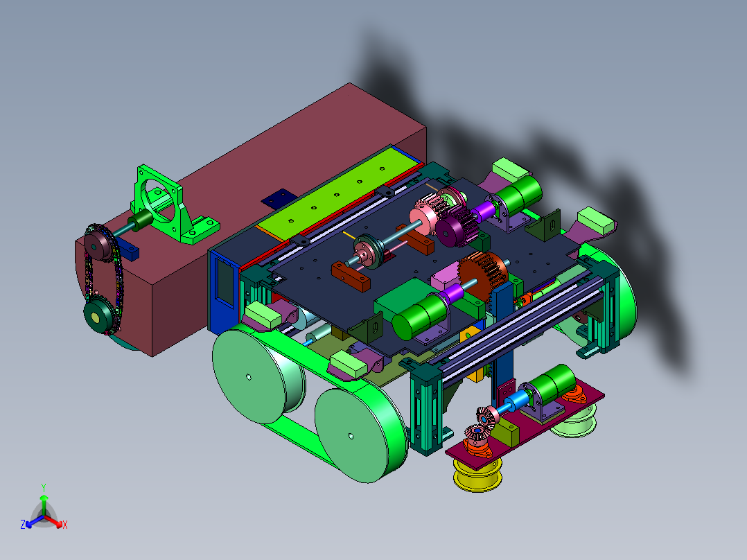建筑施工用墙壁粉刷装置正等轴测图