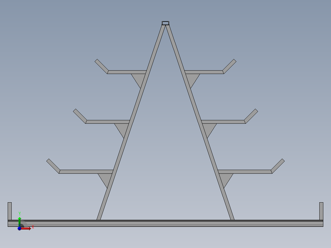 货架、钢材型材储物架前视图