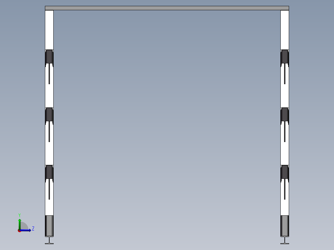 货架、钢材型材储物架左视图