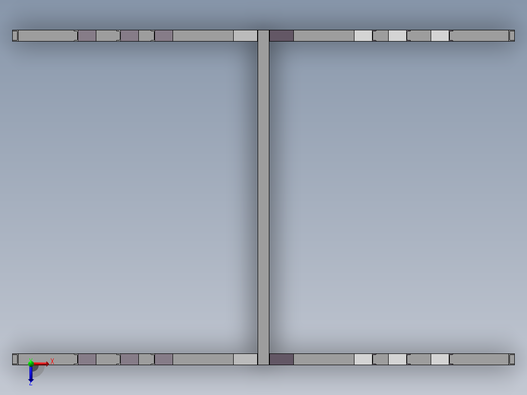 货架、钢材型材储物架俯视图