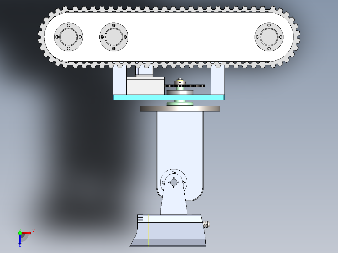 煤矿井下巡检机器人的结构与控制设计200俯视图