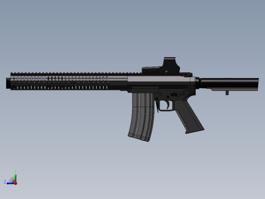 手枪左轮冲锋枪老式狙击步枪设计3D图纸mak47-1 2 IGS SW UG X_T右视缩略图