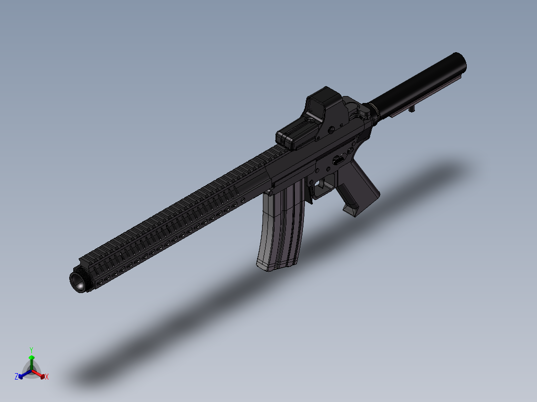 手枪左轮冲锋枪老式狙击步枪设计3D图纸mak47-1 2 IGS SW UG X_T正等轴测图