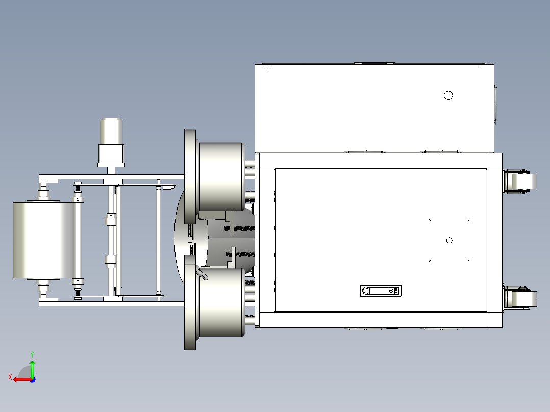 双振盘送料螺丝包装机后视图