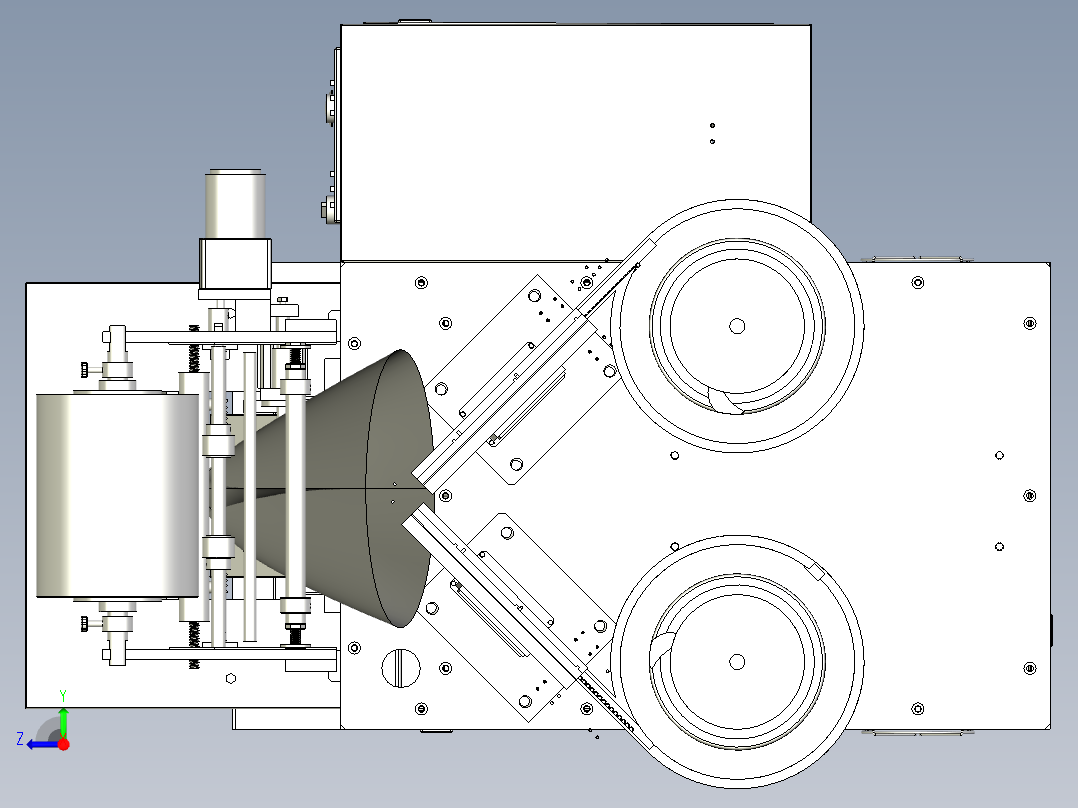 双振盘送料螺丝包装机右视图