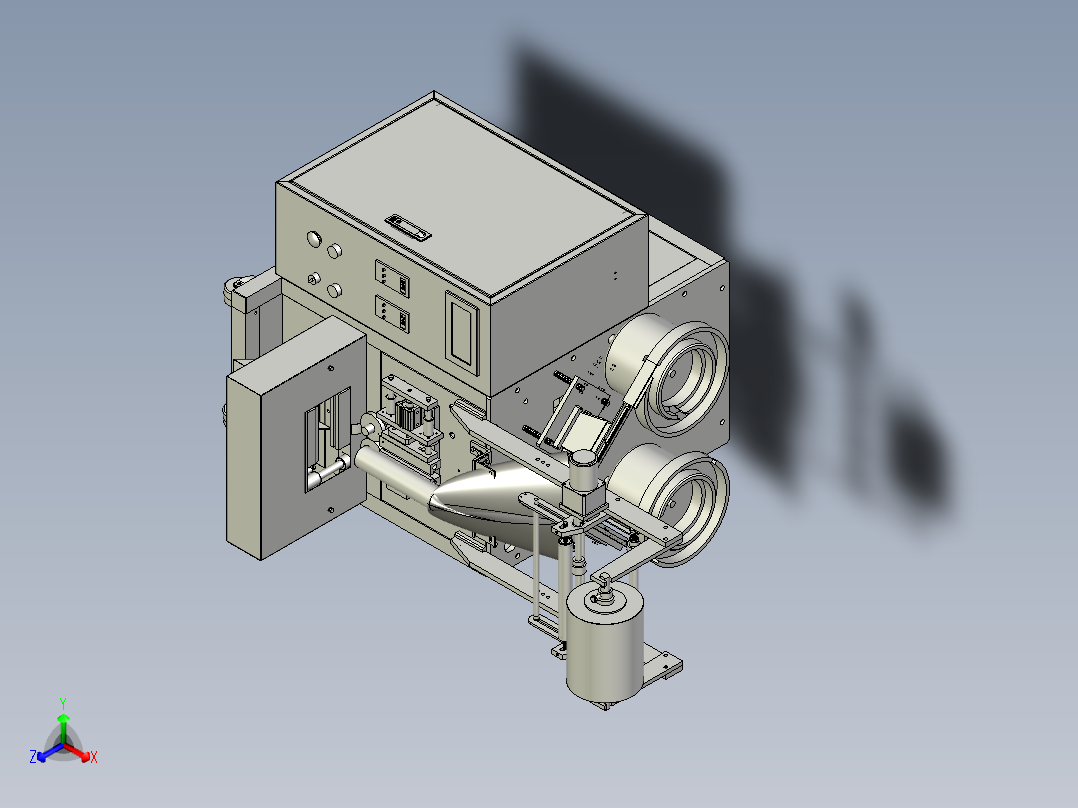 双振盘送料螺丝包装机正等轴测图