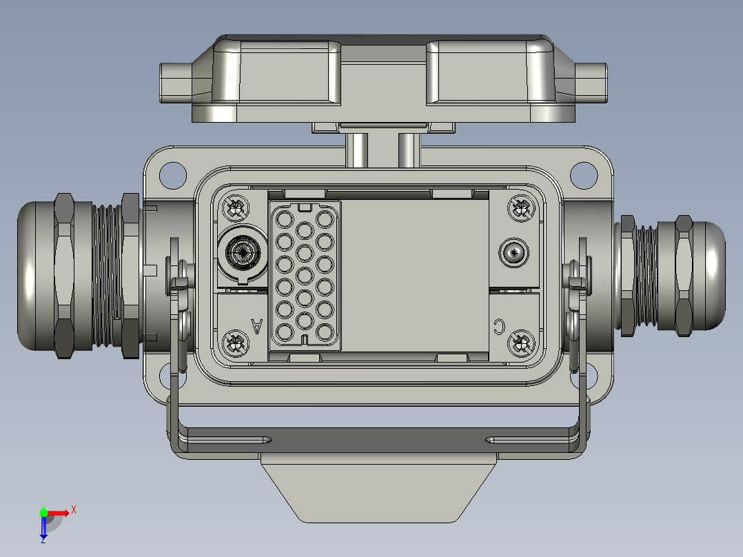 H10B公插头俯视图