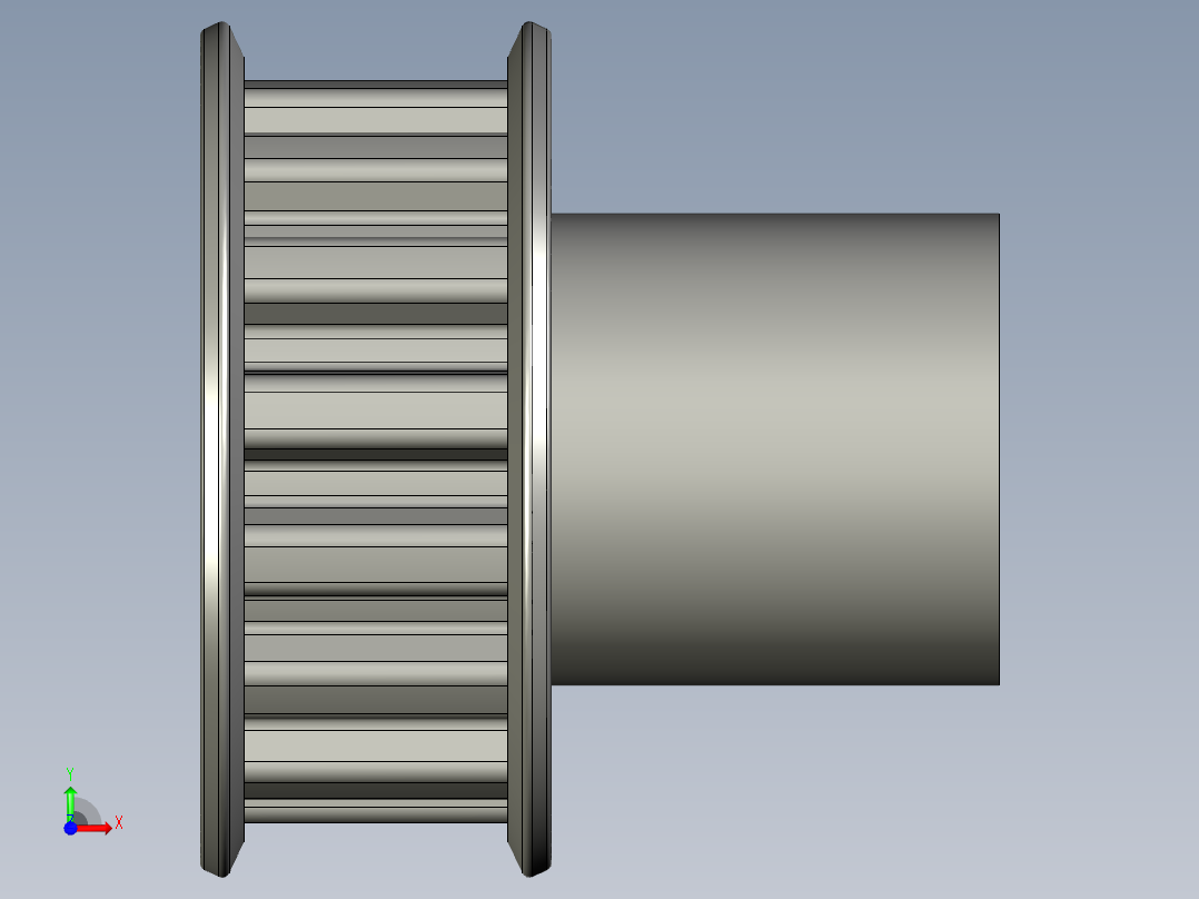 梯形齿同步带轮GB_T11361-2008_15-XL-104X7X15X25LR前视图
