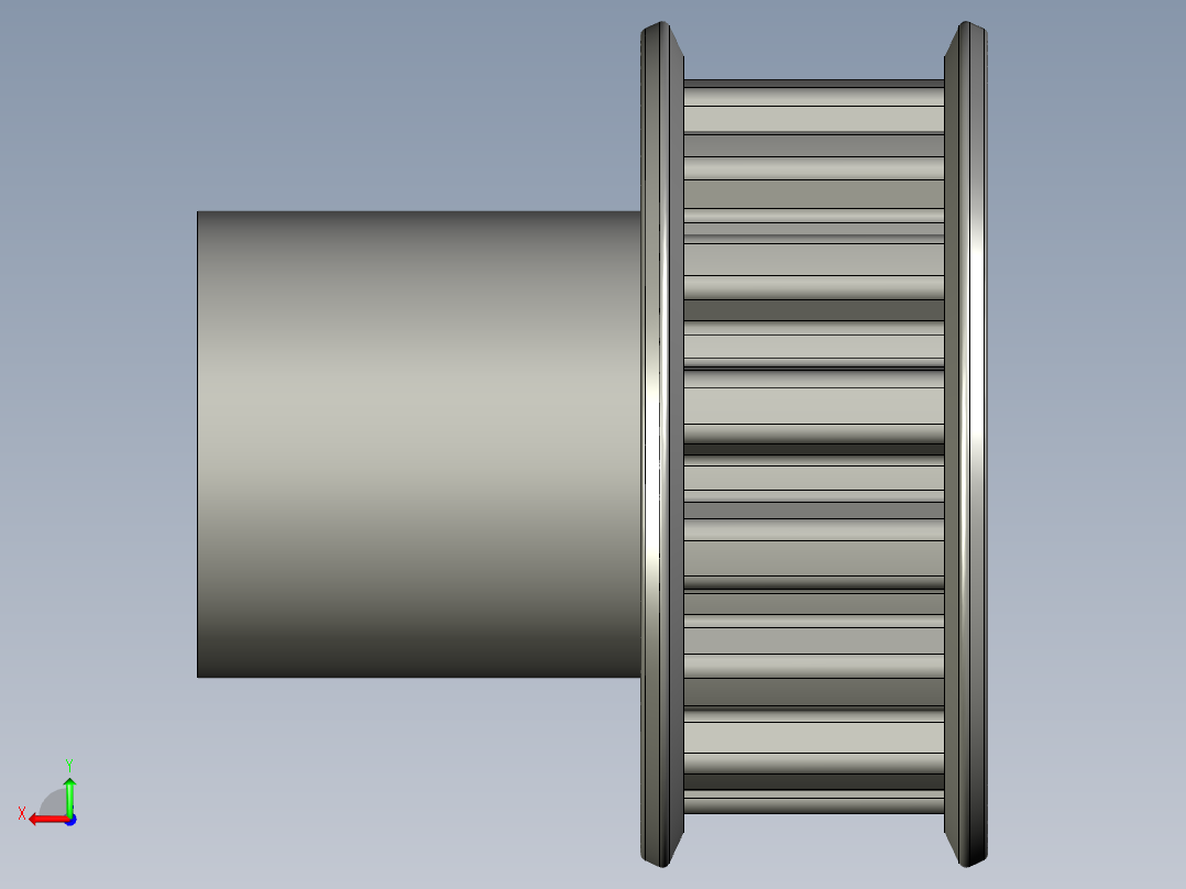 梯形齿同步带轮GB_T11361-2008_15-XL-104X7X15X25LR后视图