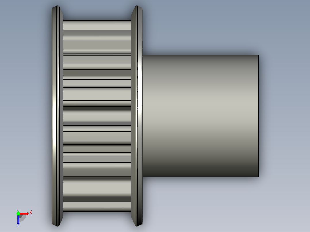 梯形齿同步带轮GB_T11361-2008_15-XL-104X7X15X25LR俯视图
