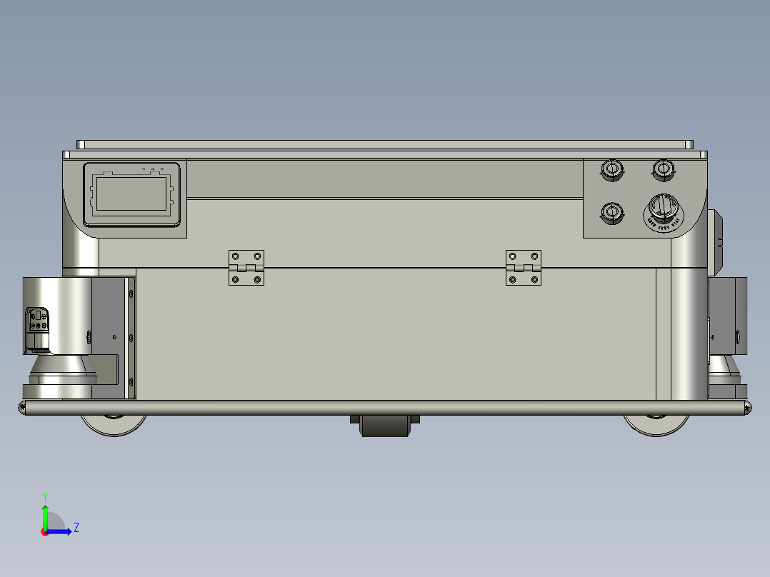 小车叉车仓库搬运设备AMR小车左视图