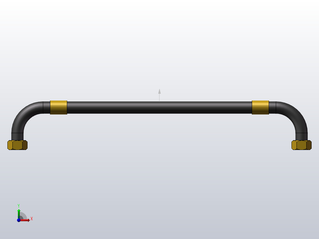 锥密封双90°棉线编织胶管总成A型_32A-1000前视图