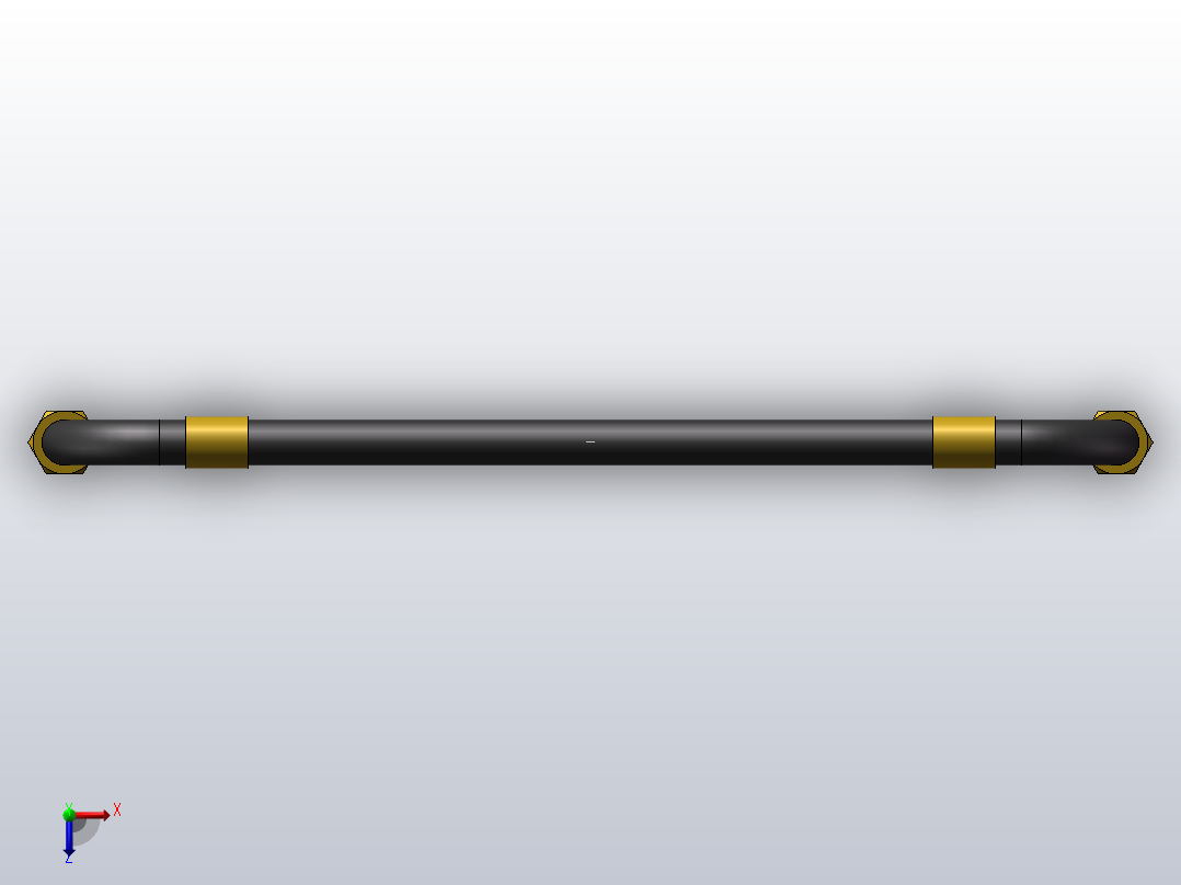 锥密封双90°棉线编织胶管总成A型_32A-1000俯视图