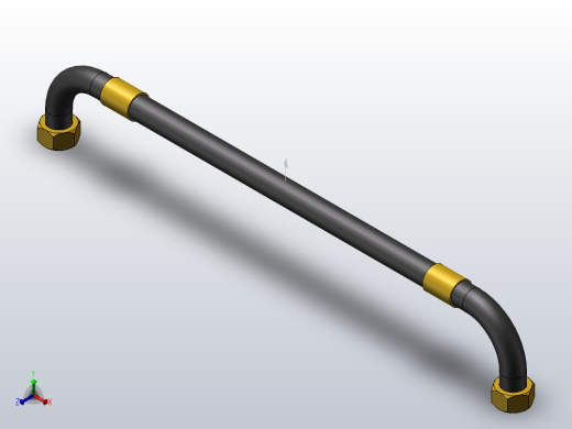 锥密封双90°棉线编织胶管总成A型_32A-1000正等轴测缩略图