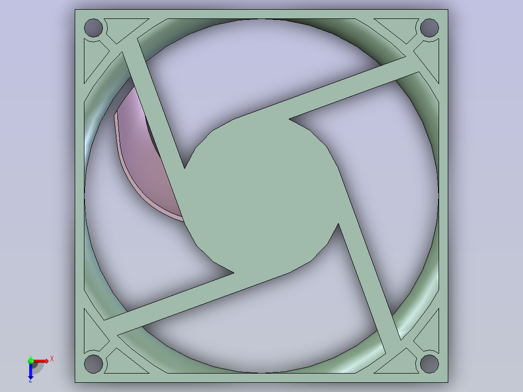 散热器风扇 stp俯视图