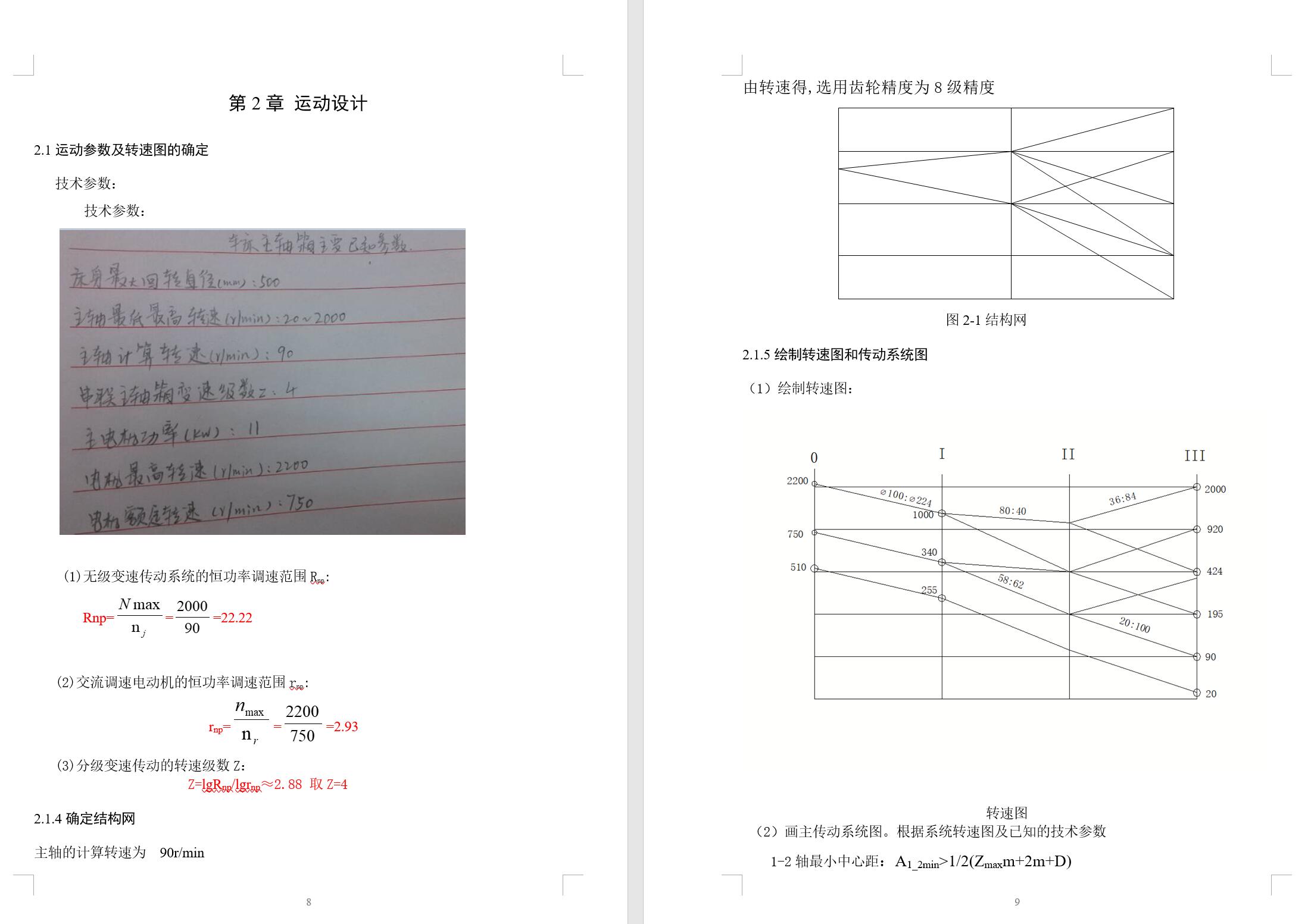 数控车床主轴箱设计回转直径500mm【转速20-2000      90   4级  11KW】6组