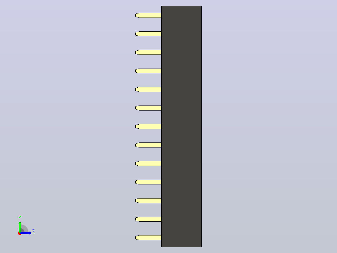 母针头Female_Header_1x13_P2.0_H4.3_straight.step左视图