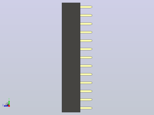 母针头Female_Header_1x13_P2.0_H4.3_straight.step右视缩略图
