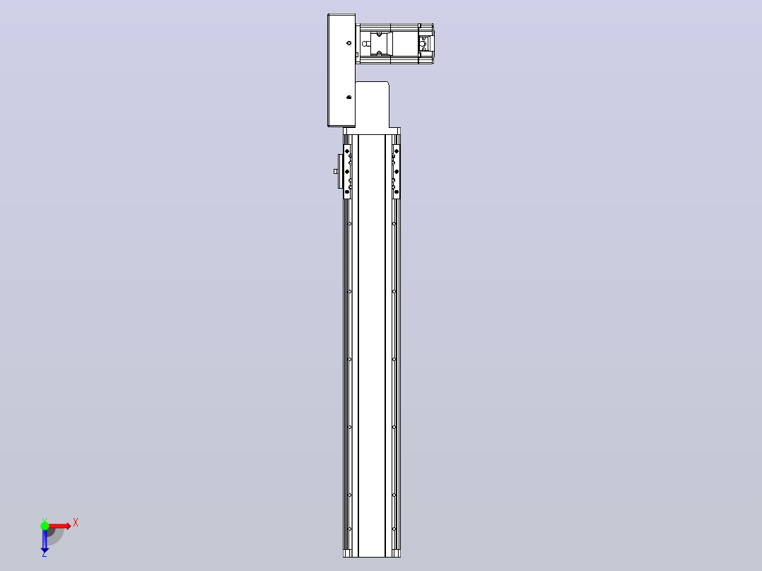 皮带直线轴半封闭可选导轨TPA-HNB-85D-90-L450-MR-Y-P20-N3俯视图