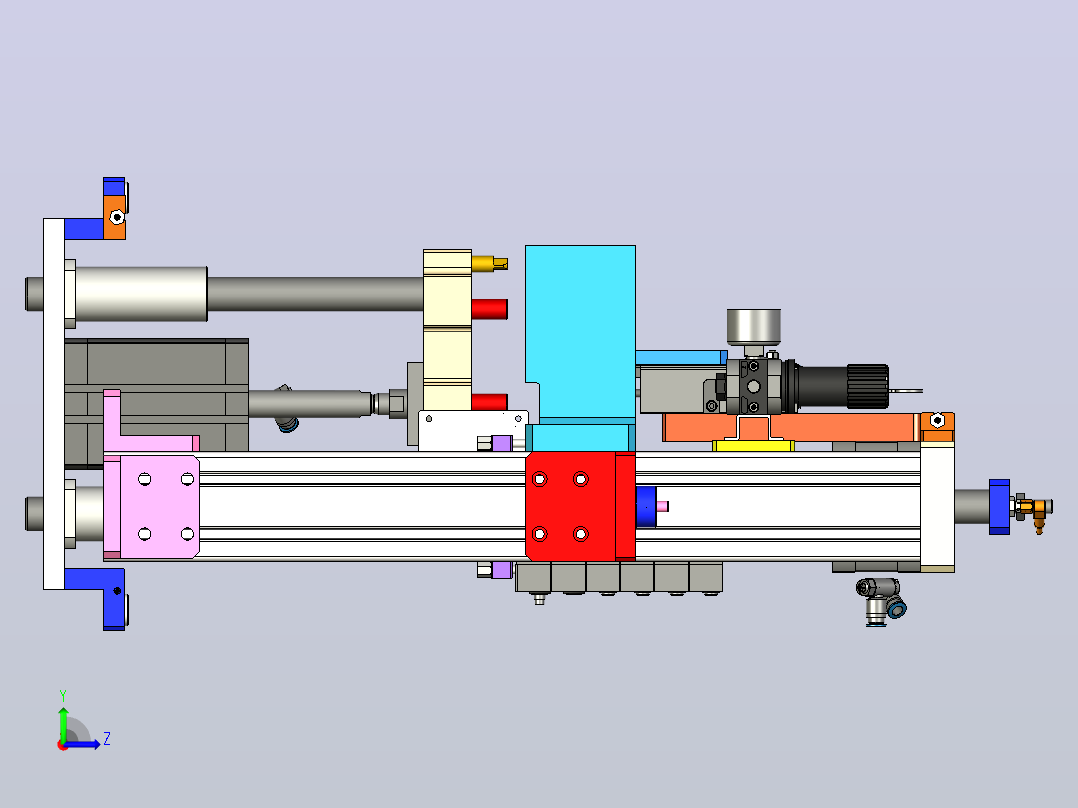 齿轮箱壳体热铆压装机构左视图