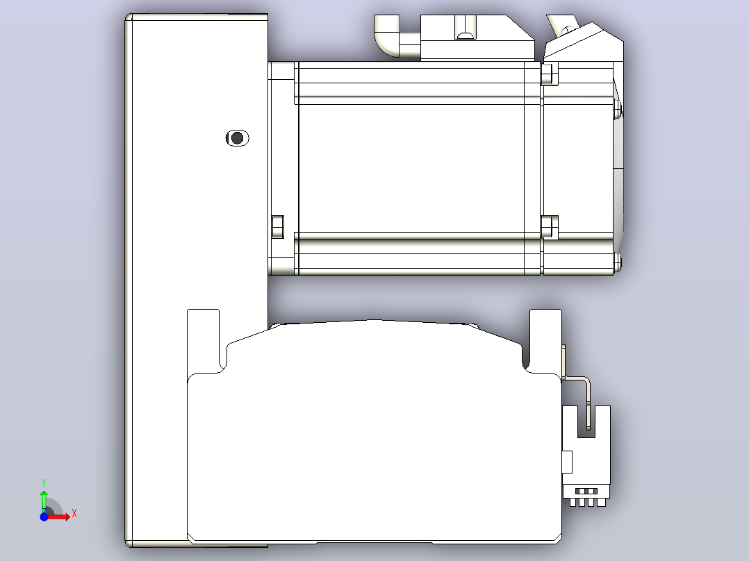 皮带直线轴半封闭可选导轨TPA-HNB-105D-90-L1900-RU-C-P20-N3前视图