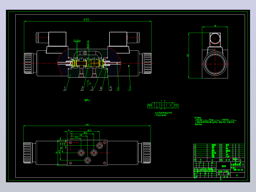 16通径电磁换向阀2台肩H型（CAD+说明书）