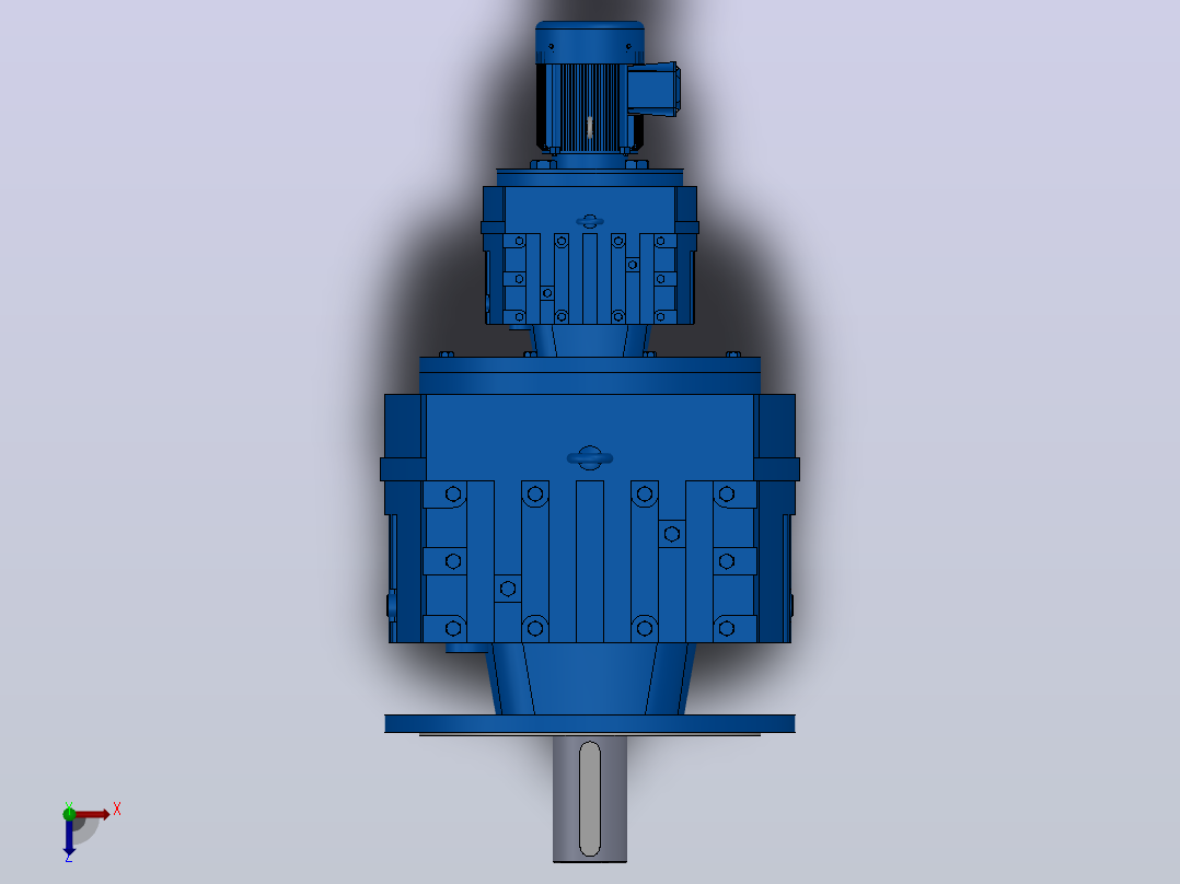 RF167R97法兰轴伸式组合型斜齿轮减速机RF167R97-Y0.55-4P-80-M1-0°-Φ660俯视图