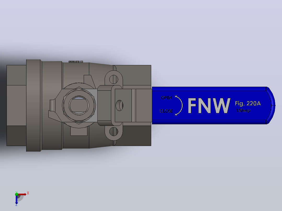 FNW-FNW220AH二片式内螺纹球阀俯视图