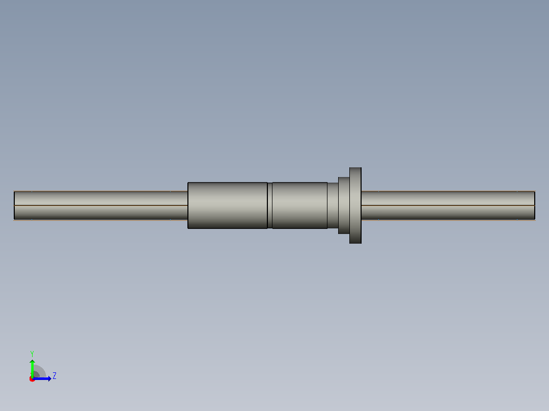 CMFZD8020-7.5滚珠丝杆3D模型左视图