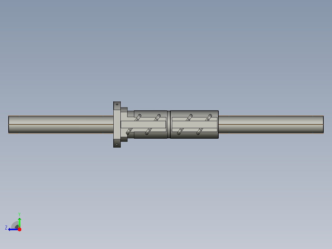 CMFZD8020-7.5滚珠丝杆3D模型右视图