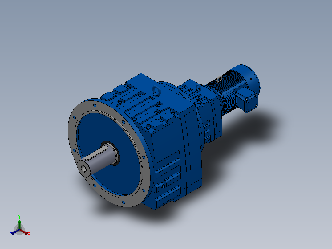 RF137R77法兰轴伸式组合型斜齿轮减速机RF137R77-Y0.55-4P-80-M1-0°-Φ450主视图