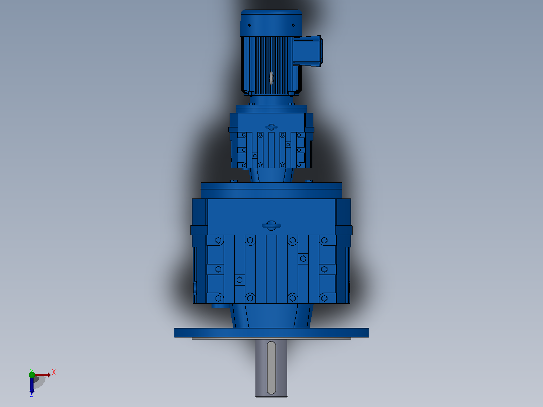 RF137R77法兰轴伸式组合型斜齿轮减速机RF137R77-Y0.55-4P-80-M1-0°-Φ450俯视图
