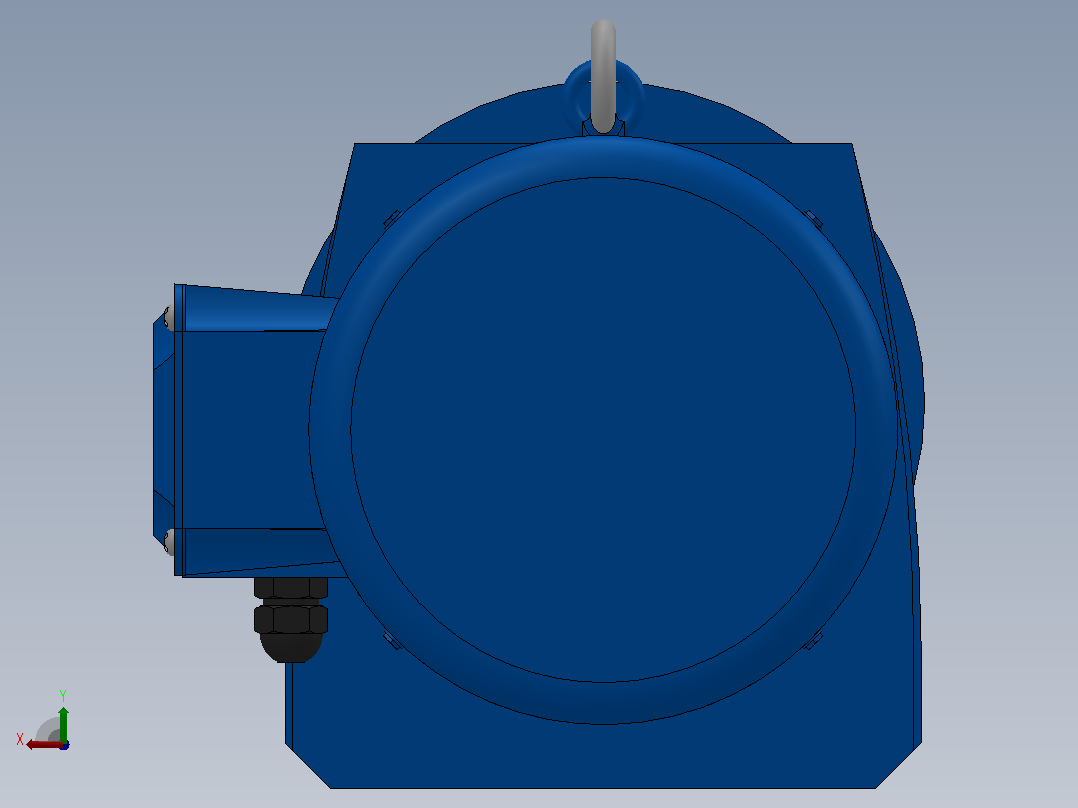 RF87法兰轴伸式安装斜齿轮减速机RF87-Y7.5-4P-132M-M1-0°-Φ300后视图