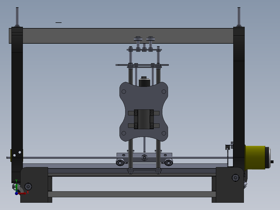 简易小型桌面CNC结构前视图