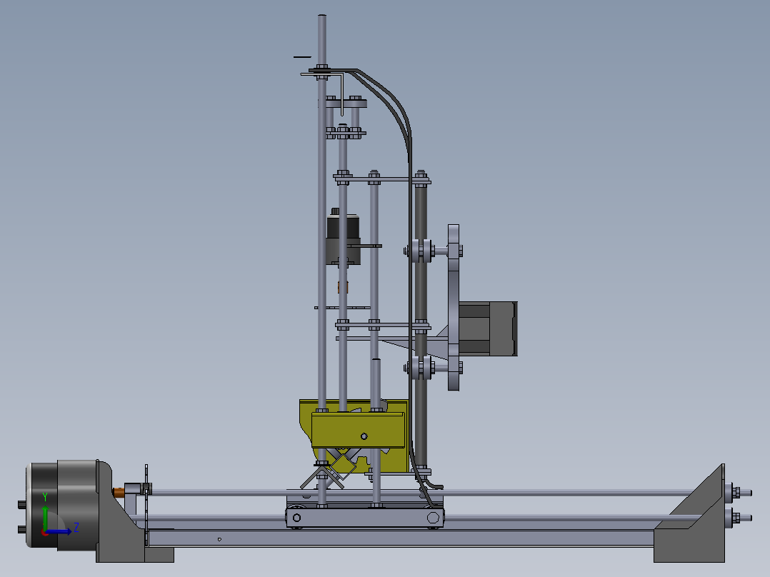 简易小型桌面CNC结构左视图