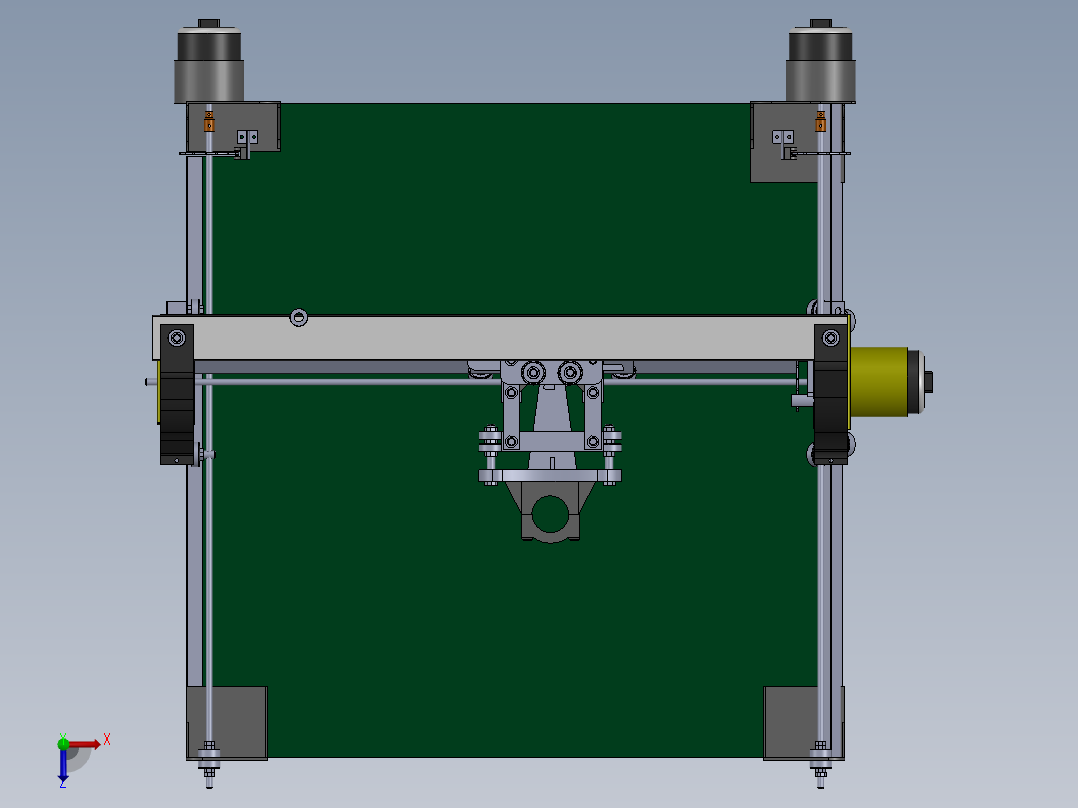 简易小型桌面CNC结构俯视图