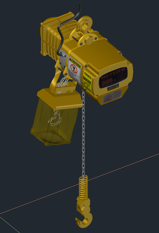 Hoist 500kg电动葫芦起重机3D数模图纸 AUTOCAD设计 dwg格式