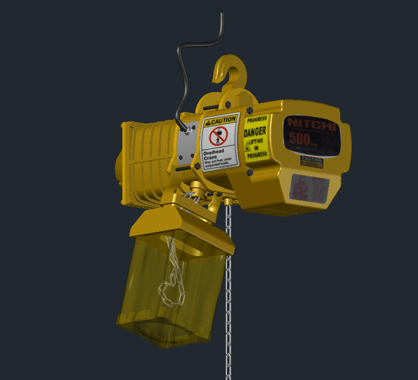 Hoist 500kg电动葫芦起重机3D数模图纸 AUTOCAD设计 dwg格式