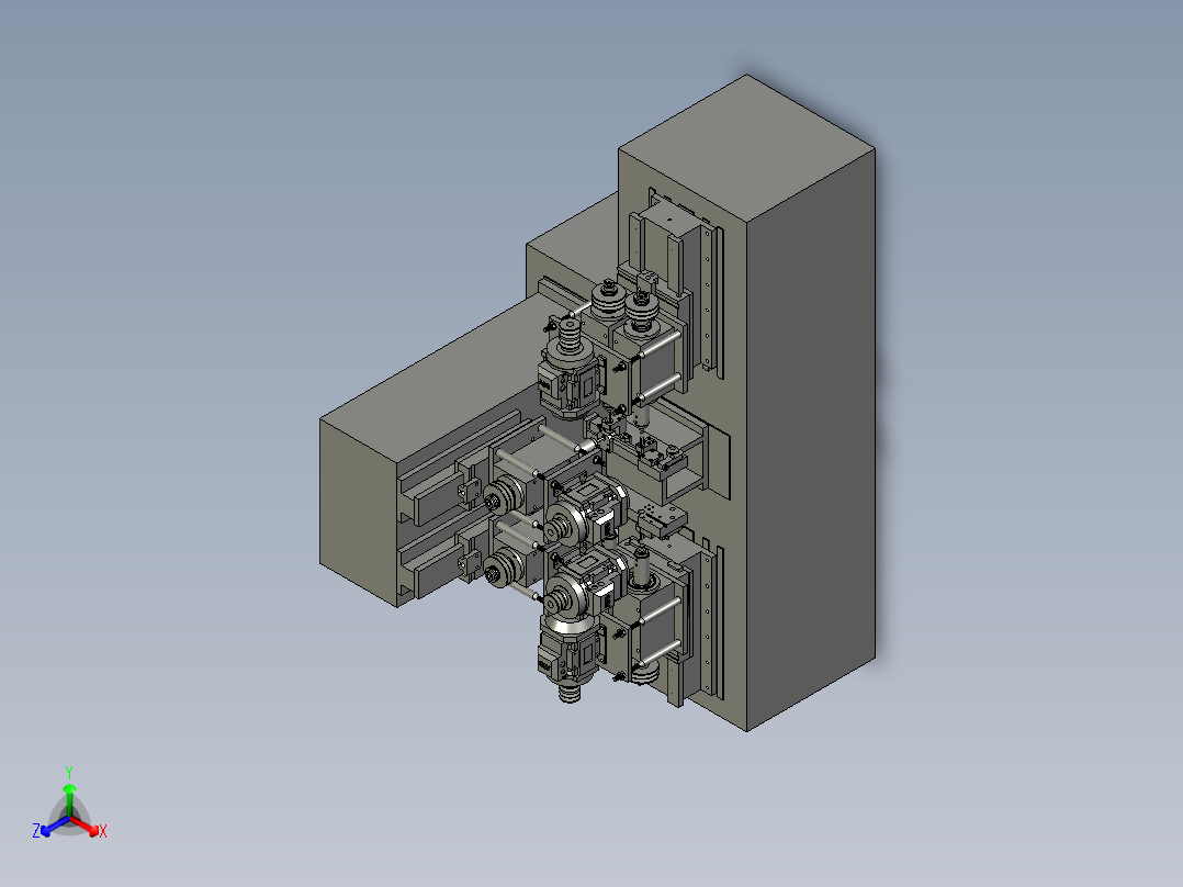 六轴动力头钻床3D图纸 K767 非标自动化设备3D图纸3D模型