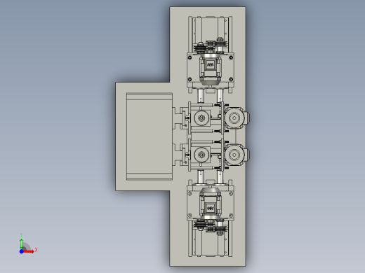 六轴动力头钻床3D图纸 K767 非标自动化设备3D图纸3D模型前视缩略图