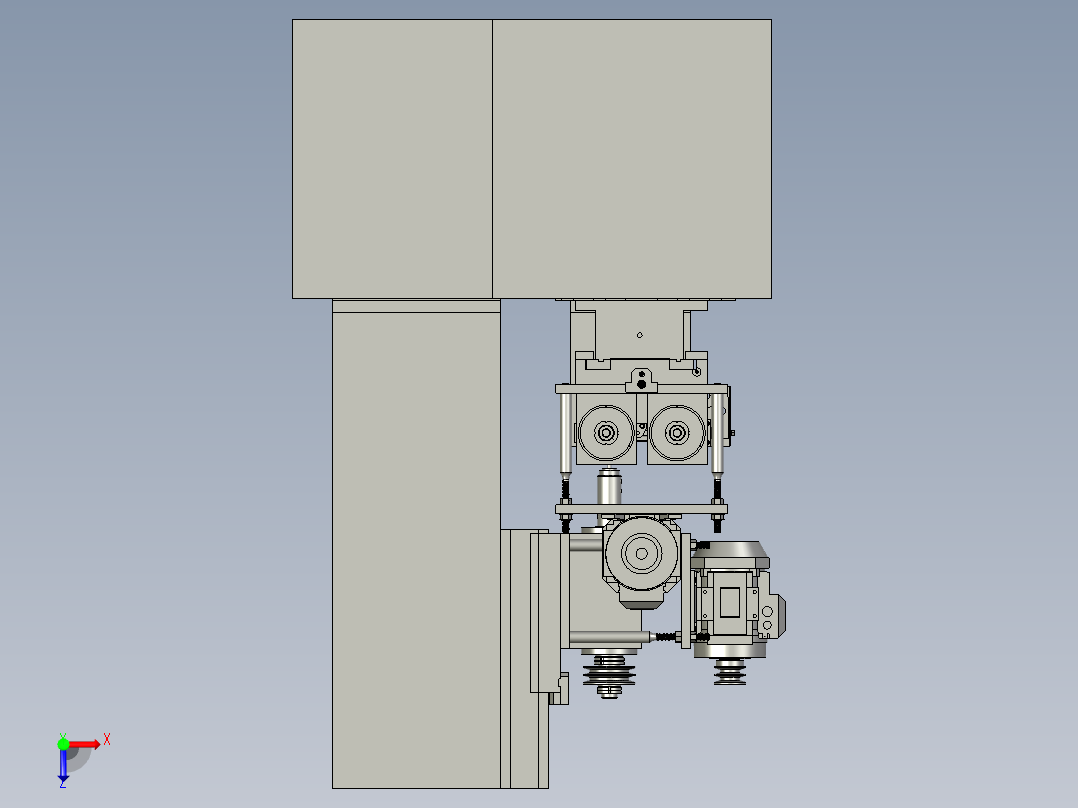 六轴动力头钻床3D图纸 K767 非标自动化设备3D图纸3D模型俯视图