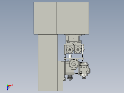 六轴动力头钻床3D图纸 K767 非标自动化设备3D图纸3D模型俯视缩略图