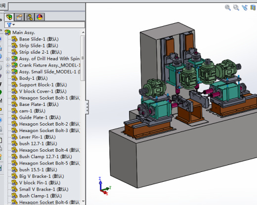 六轴动力头钻床3D图纸 K767 非标自动化设备3D图纸3D模型缩略图