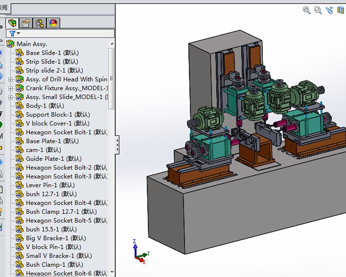 六轴动力头钻床3D图纸 K767 非标自动化设备3D图纸3D模型