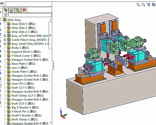 六轴动力头钻床3D图纸 K767 非标自动化设备3D图纸3D模型缩略图