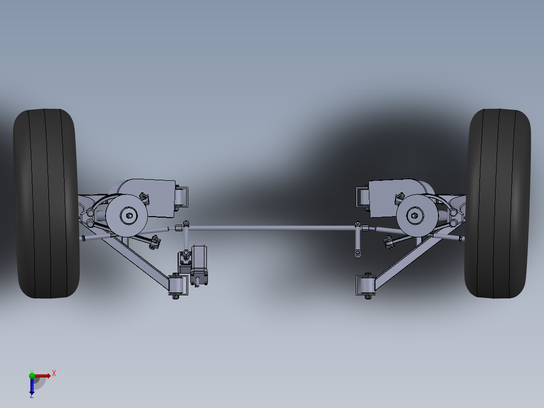 轿车前悬挂3D模型俯视图