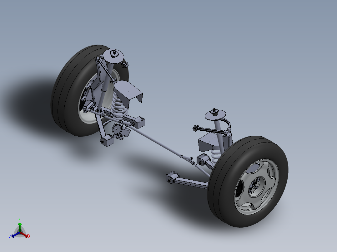 轿车前悬挂3D模型正等轴测图