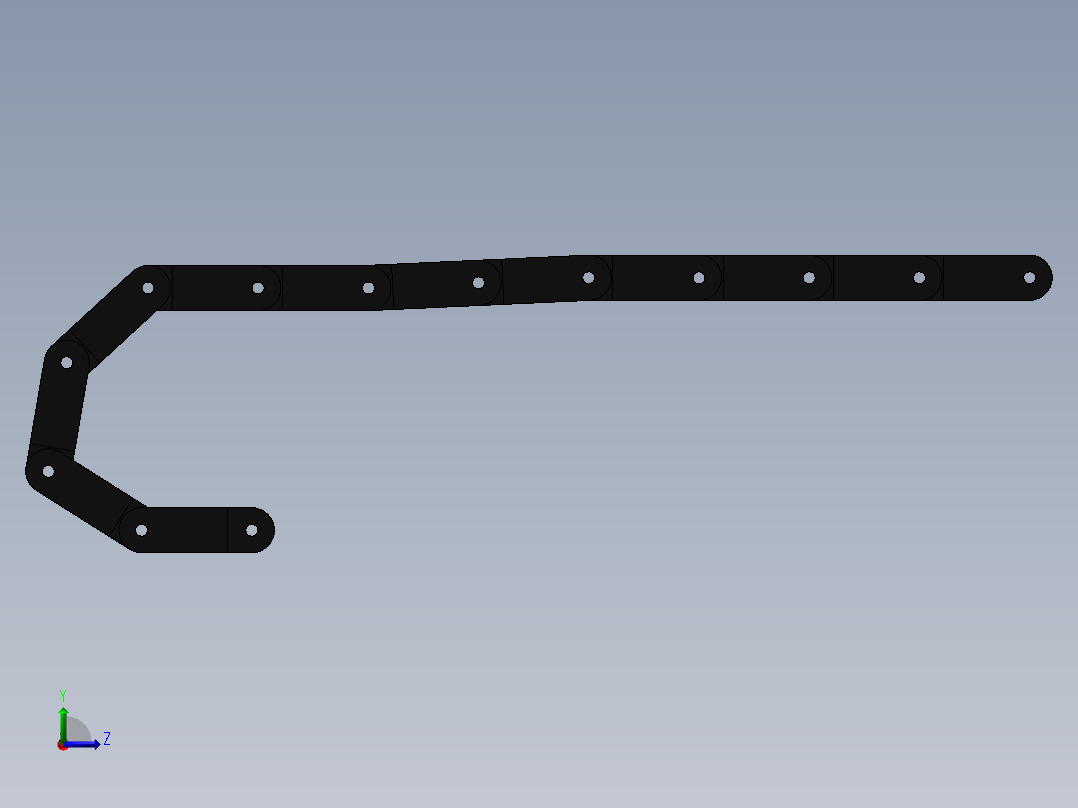 普通拖链3D模型左视图