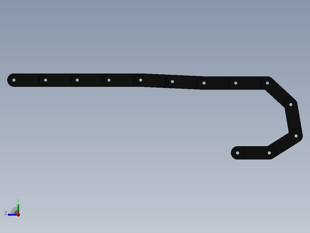 普通拖链3D模型右视图